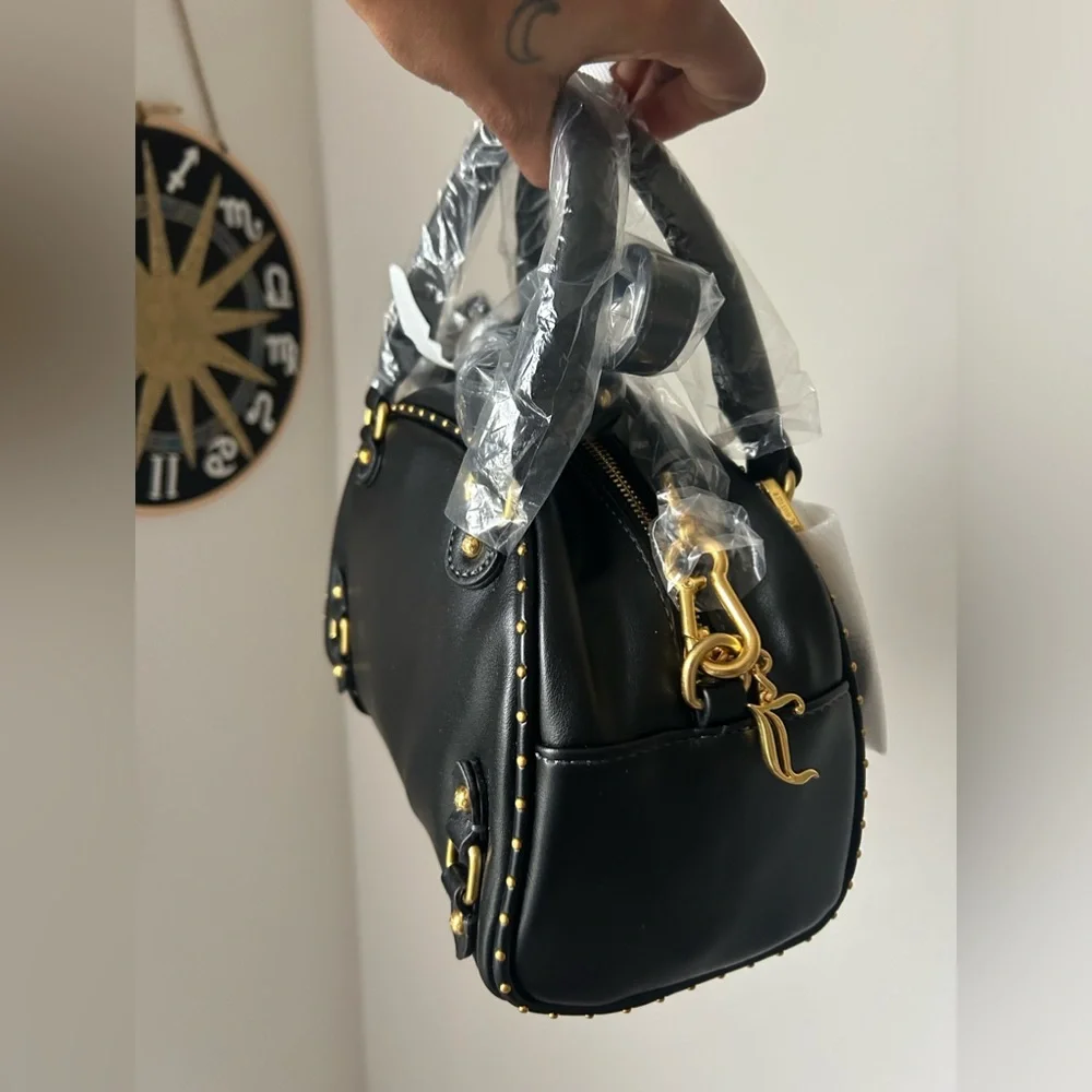 Juicy Couture UK Black Scottie Dog leather satchel Bowler Bag